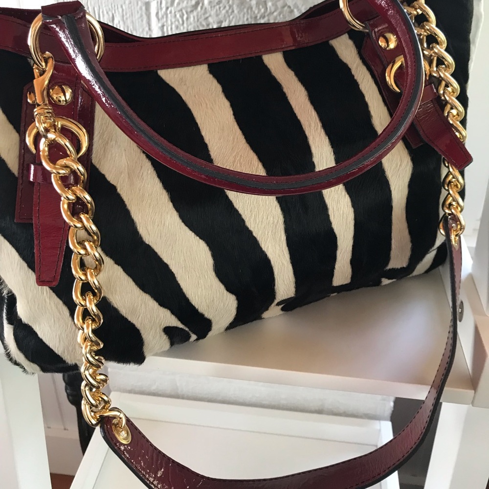 Cavalcanti Italian calfhair/patent leather handbag